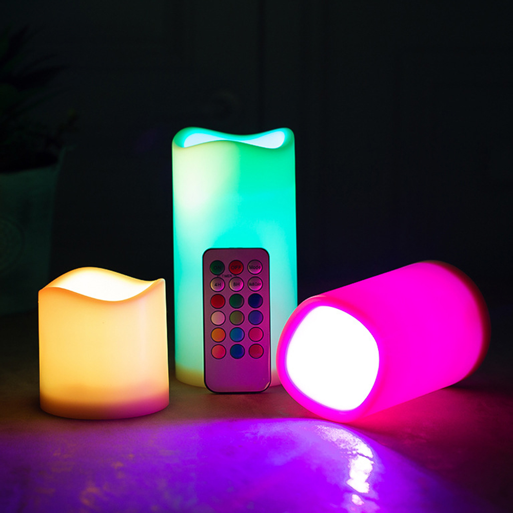 Holiday Candle Set - 3 szt./zestaw LED Bezpłomieniowe Świeczki z