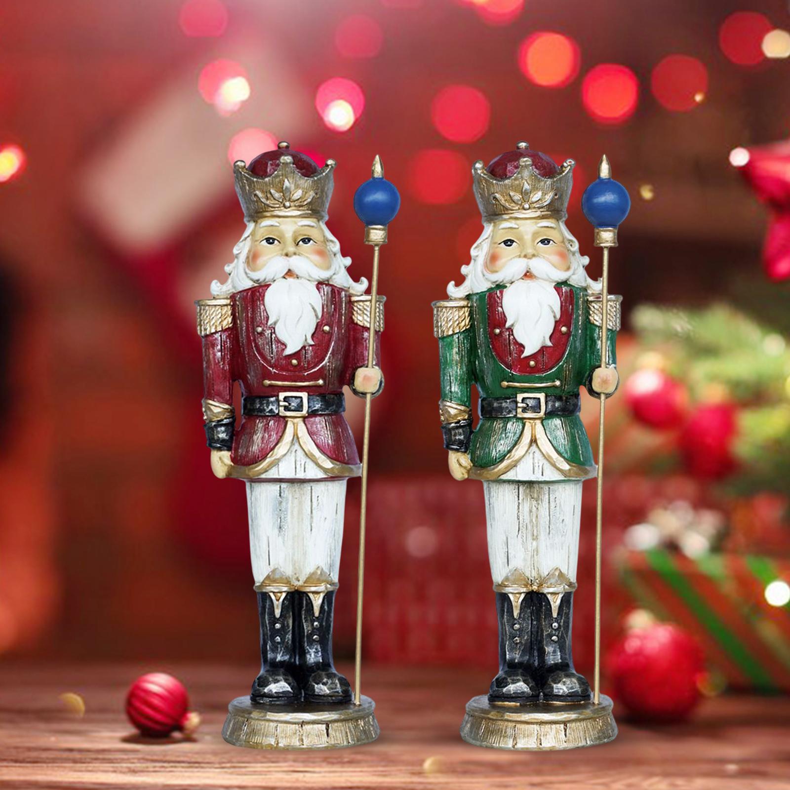 Nutcracker Figurine - 10-calowy żywiczny świąteczny dziadek do orzechów