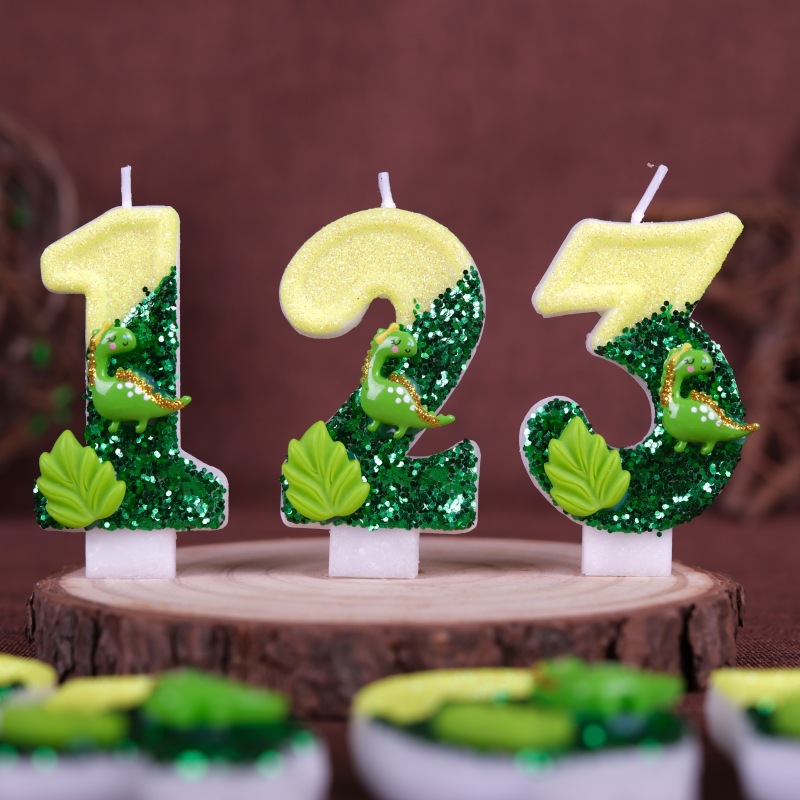Holiday Candle Set - Nowe świeczki urodzinowe 0-9, oryginalne, zielone,